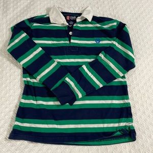 Polo Ralph Lauren chaps soft knit long sleeve striped logo polo boys M 10-12